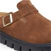 Birkenstock Boston Chunky Suede Leather - Dark Tea